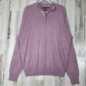 Peter Millar Mens XL Sweater Silk‎ Wool Purple 1/4 Zip Preppy Pullover